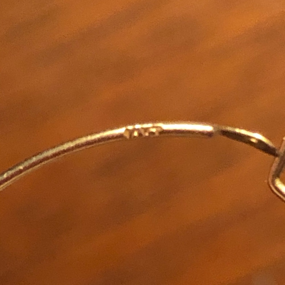 14k gold hoop earrings hammered texture minimalist vintage - Picture 4 of 5